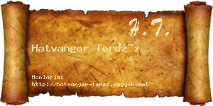 Hatvanger Teréz névjegykártya